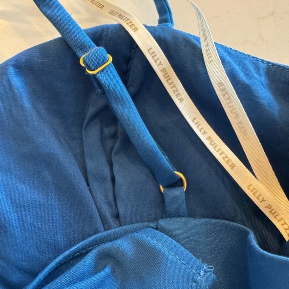 NWT Lilly Pulitzer Barton Blue Stretch Top Adjustable Straps Ribbon Detail / 0 - Picture 11 of 13